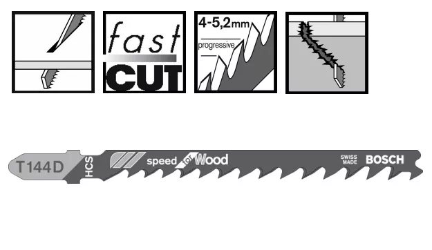 Lame scie sauteuse T144D speed for wood coupe droite